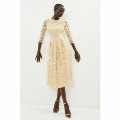 Coast Lace Pleated Fit And Flare Dress For Female