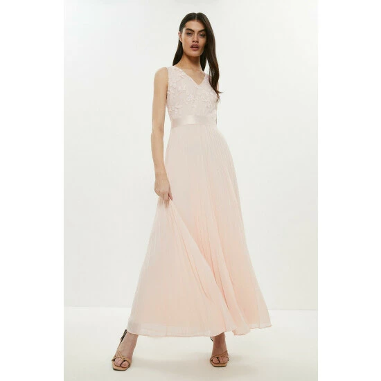 Coast V Neck Embroidered Maxi Dress For Female