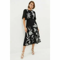 Coast Trailing Peony Embroidered Midi Dress For Female