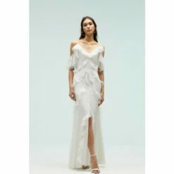 Coast Statement Frill Cold Shoulder Open Back Dress For Female