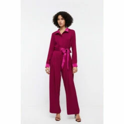Coast Premium Button Front Tie Waist Jumpsuit For Female