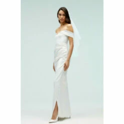 Coast Structured Satin Bardot Wrap Maxi For Female
