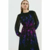 Coast Blossom Two Tone Embroidered Midi Dress For Female