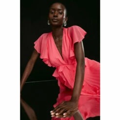 Coast Ruffle And Pleat Detail Maxi Dress For Female