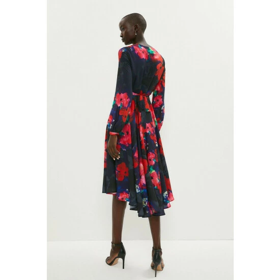 Coast Long Sleeve Ruffle Mid Wrap Dress For Female - Image 3