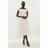 Coast Petite Bardot Neck Embroidered Midi Dress For Female