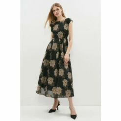 Coast Floral Jacquard Midi Dress For Female