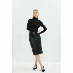 Coast Faux Leather Pencil Skirt For Female