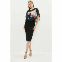 Coast Cape Overlay Pencil Dress For Female