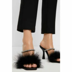 Coast Feather And Diamante Heeled Sandal For Female