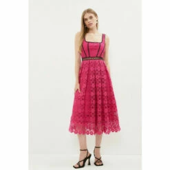 Coast Alexandra Gallagher Square Neck Lace Dress For Female