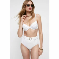 Coast Plunge Tie Back High Waisted Belted Bikini For Female