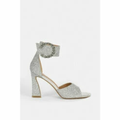 Coast Embellished Buckle Flared Heel Sandal For Female
