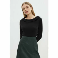 Coast Fold Detail Slash Neck Ponte Outfitter Top For Female