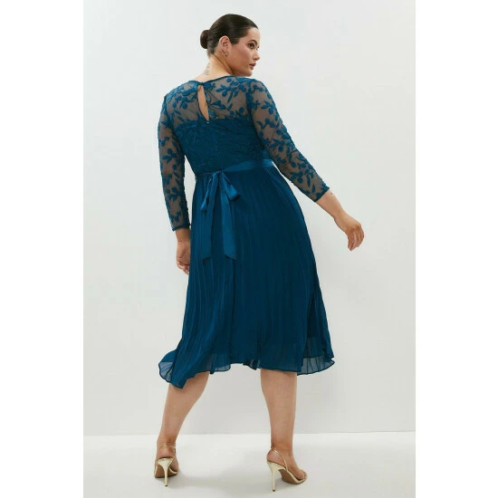 Coast Plus Size Embroidered Long Sleeve Midi Dress For Female - Image 3