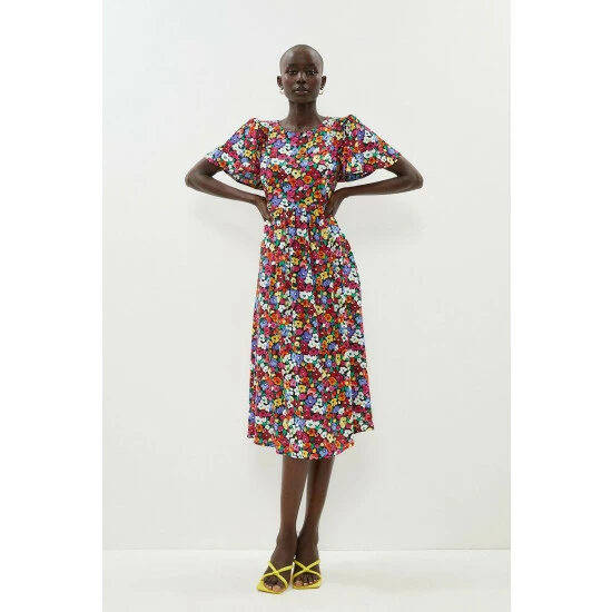 Coast Petite Angel Sleeve Smock Midaxi Dress For Female