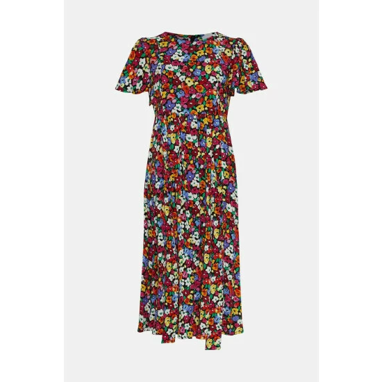 Coast Petite Angel Sleeve Smock Midaxi Dress For Female - Image 4