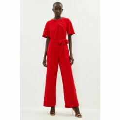 Coast Twist Neck Angel Sleeve Jumpsuit For Female