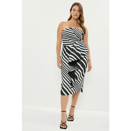 Coast Plus Size Ruffle Front Bandeau Dress For Female - Image 2