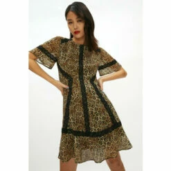 Coast Animal Print Angel Sleeve Mini Dress For Female