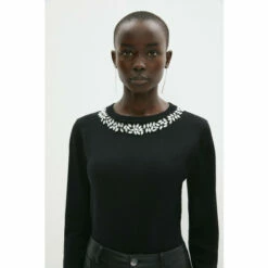 Coast Embellished Neck Jumper For Female