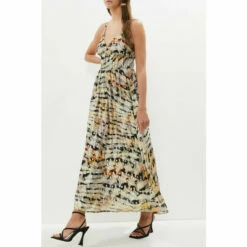 Coast Hem Sweep Metallic Strappy Dress For Female