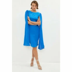 Coast Cape Sleeve Ruche Waist Pencil Dress For Female