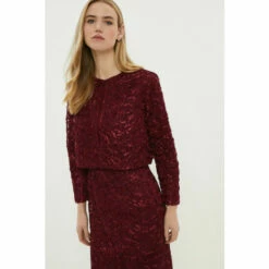 Coast Ribbon Embroidered Edge To Edge Jacket For Female