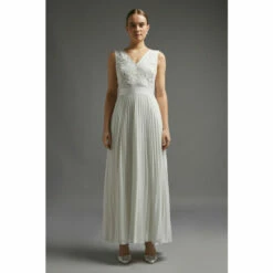 Coast V Neck Embroidered Maxi Dress For Female