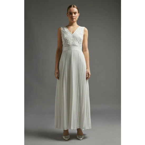 Coast V Neck Embroidered Maxi Dress For Female