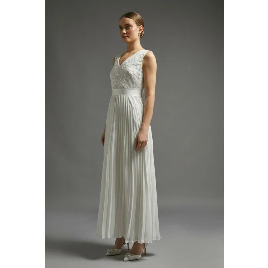 Coast V Neck Embroidered Maxi Dress For Female - Image 2