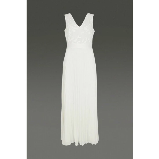 Coast V Neck Embroidered Maxi Dress For Female - Image 4