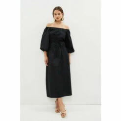 Coast Drop Waist Tuck Detail Poplin Maxi Dress For Female