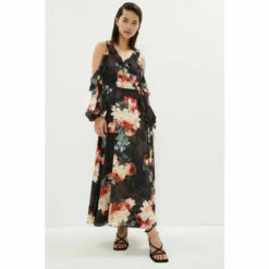 Coast Cold Shoulder Hem Sweep Midaxi Wrap Dress For Female