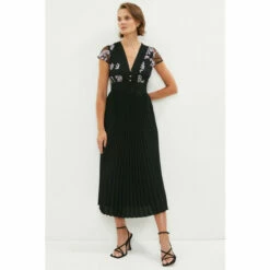 Coast Mesh Dress With Pleat Skirt For Female