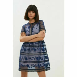 Coast Premium Embroidered Organza Mini Dress For Female
