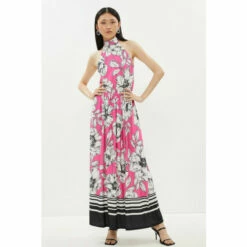 Coast Printed Halter Slinky Jersey Maxi Dress For Female