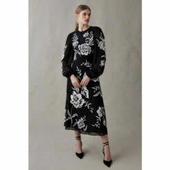 Coast Blooming Marigold Embroidered Midi Dress For Female