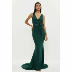 Coast Embroidered Bodice Puddle Hem Maxi Dress For Female