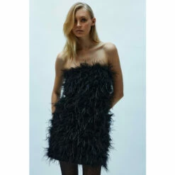 Coast All Over Feather Bandeau Mini Dress For Female