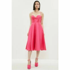 Coast Twill Dress With Bust Cups & Cowl For Female