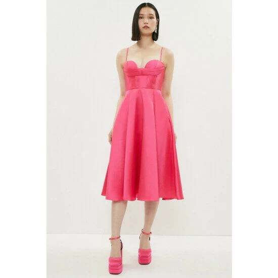 Coast Twill Dress With Bust Cups & Cowl For Female