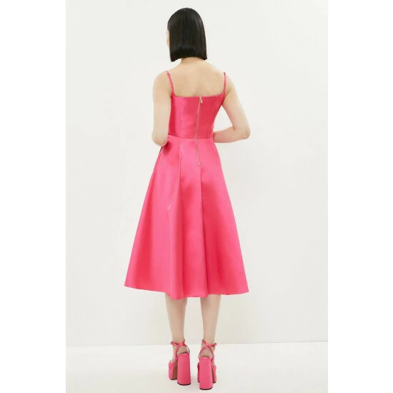 Coast Twill Dress With Bust Cups & Cowl For Female - Image 3