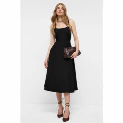 Coast Premium Pleat Bodice Midi Dress With Full Skirt For Female