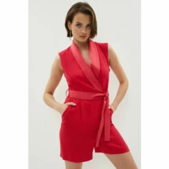 Coast Sleeveless Blazer Wrap Playsuit With Self Tie For Female