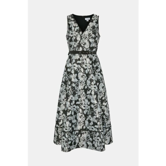 Coast Jacquard Dress With Belt For Female - Image 4