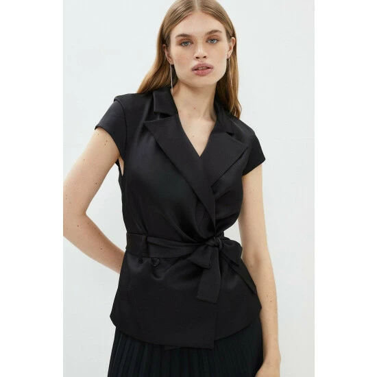 Coast Premium Pleat Skirt Wrap Top Midi Dress For Female - Image 2