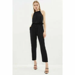 Coast Slinky Jersey Necklace Detail Slim Leg Jumpsuit For Female