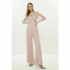 Coast Embroidered Flare Sleeve Jumpsuit For Female