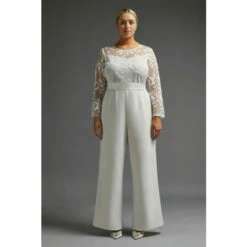 Coast Plus Size Embroidered Top Wide Leg Jumpsuit For Female